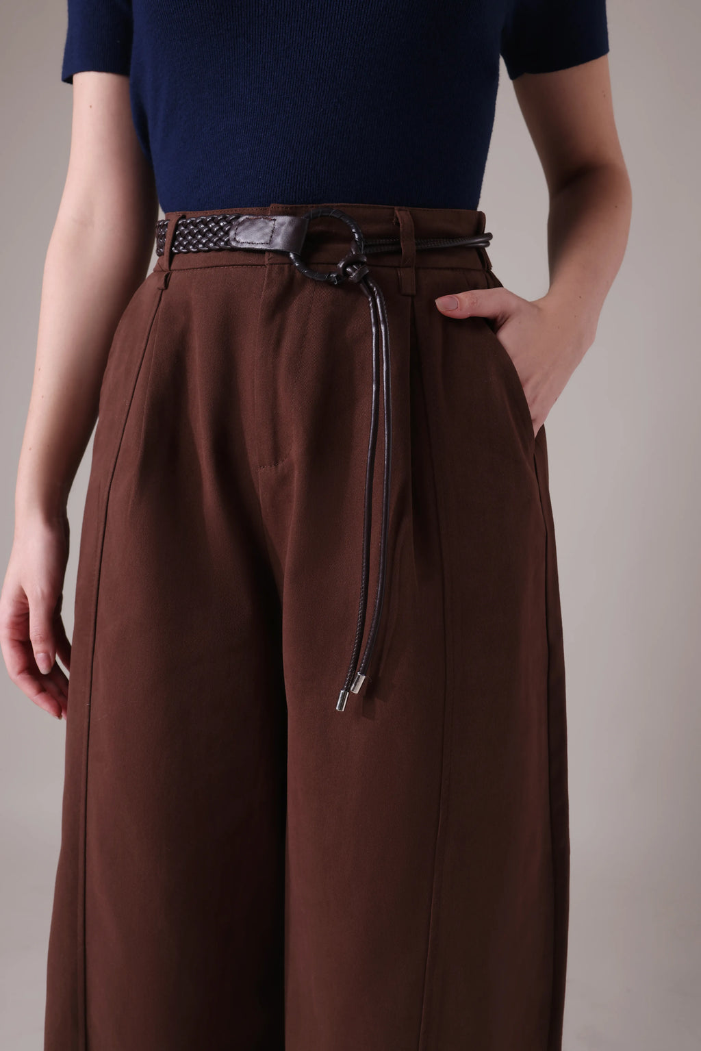 The Bastille Wide-Leg in Raw Obsidian