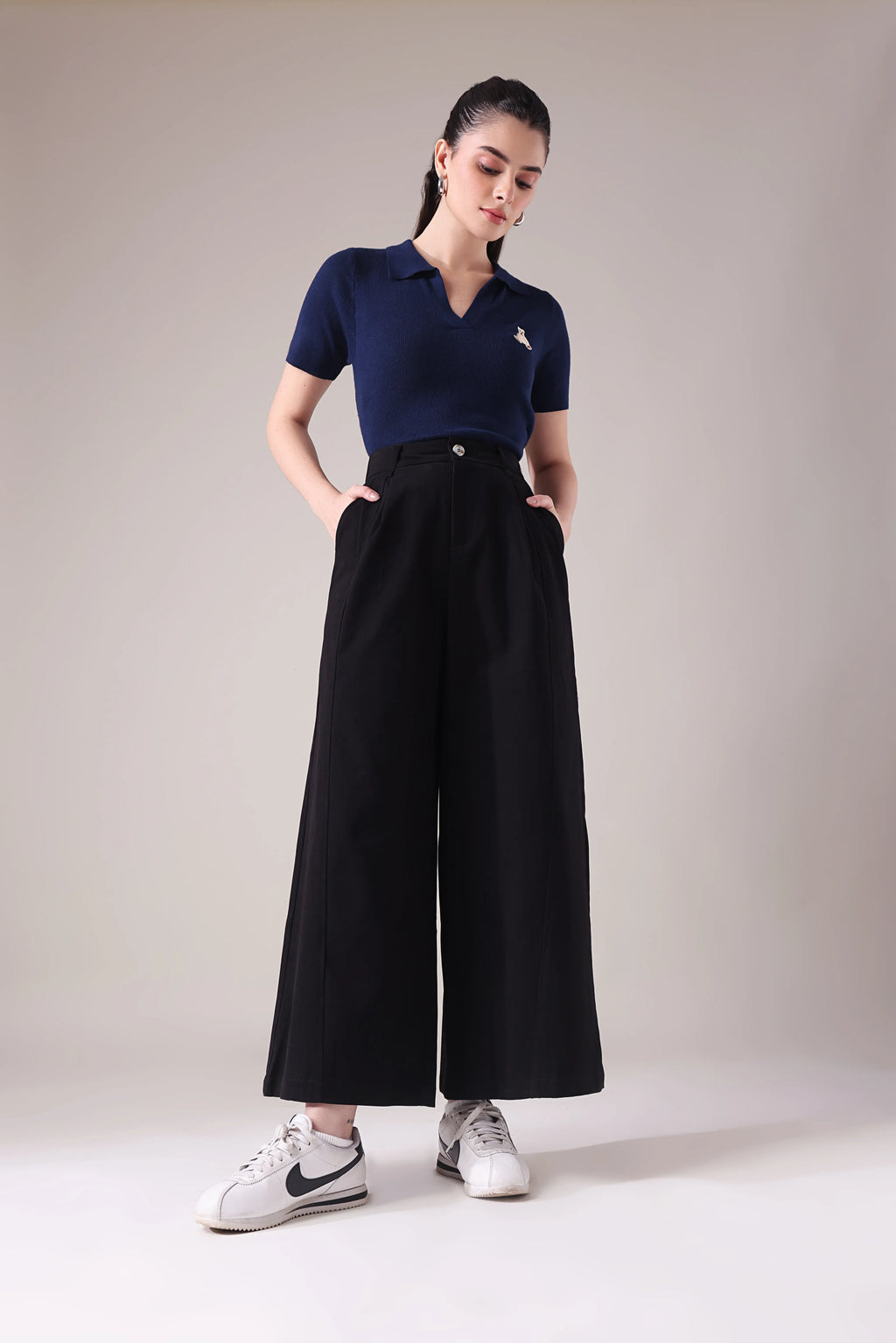 The Bastille Wide-Leg in Raw Obsidian